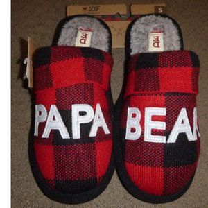Dearfoams PAPA BEARS Buffalo Check Slippers 7/8 NW